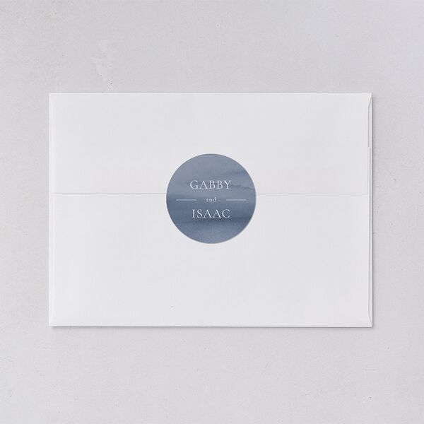 Watercolor Mountains Wedding Stickers Regency Blue