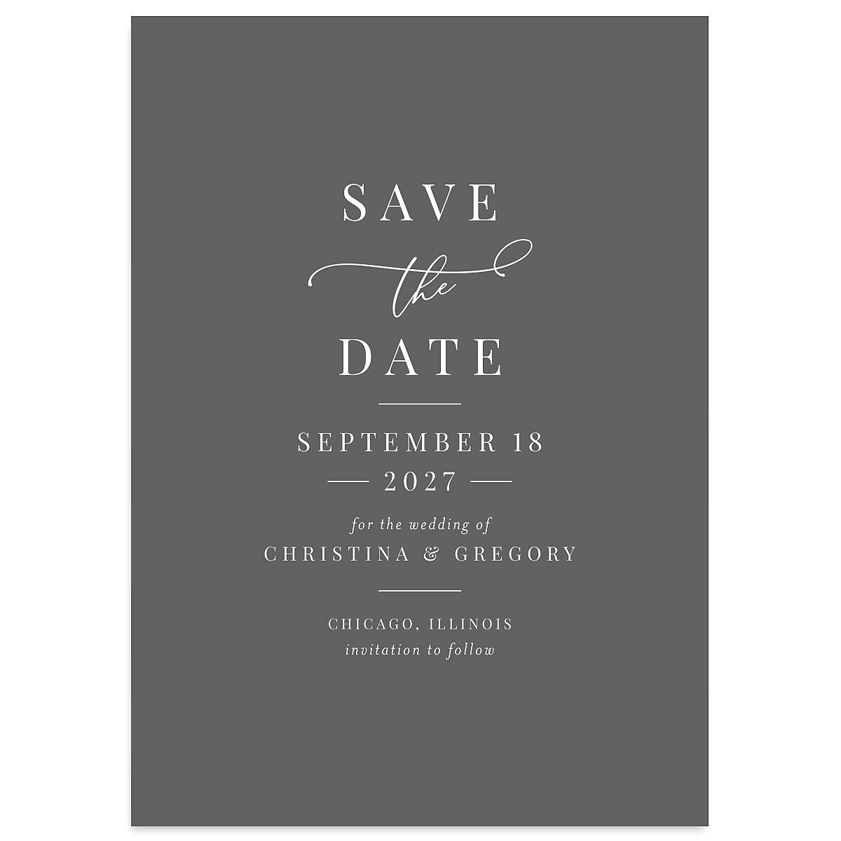 Romantic Calligraphy Save The Date Cards