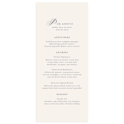 Once Upon a Time Menus Gold Navy Signature