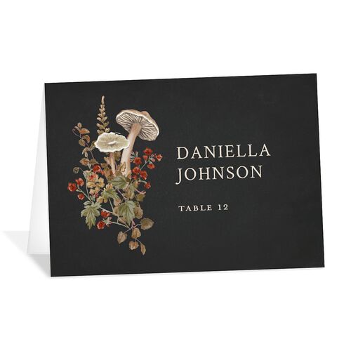 Mushroom Garden Fairytale Place Cards Midnight Signature