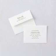 Cabana Stripes Bridal Shower Thank You Card Envelopes White Olive Both Recipient and Return Addresses Signature Standard