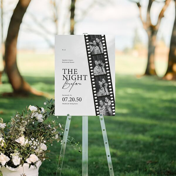 The Night Before Vintage Film Reel Photo Strip Standard Welcome Sign Medium Pure White Standard Indoor Foam Core M Welcome