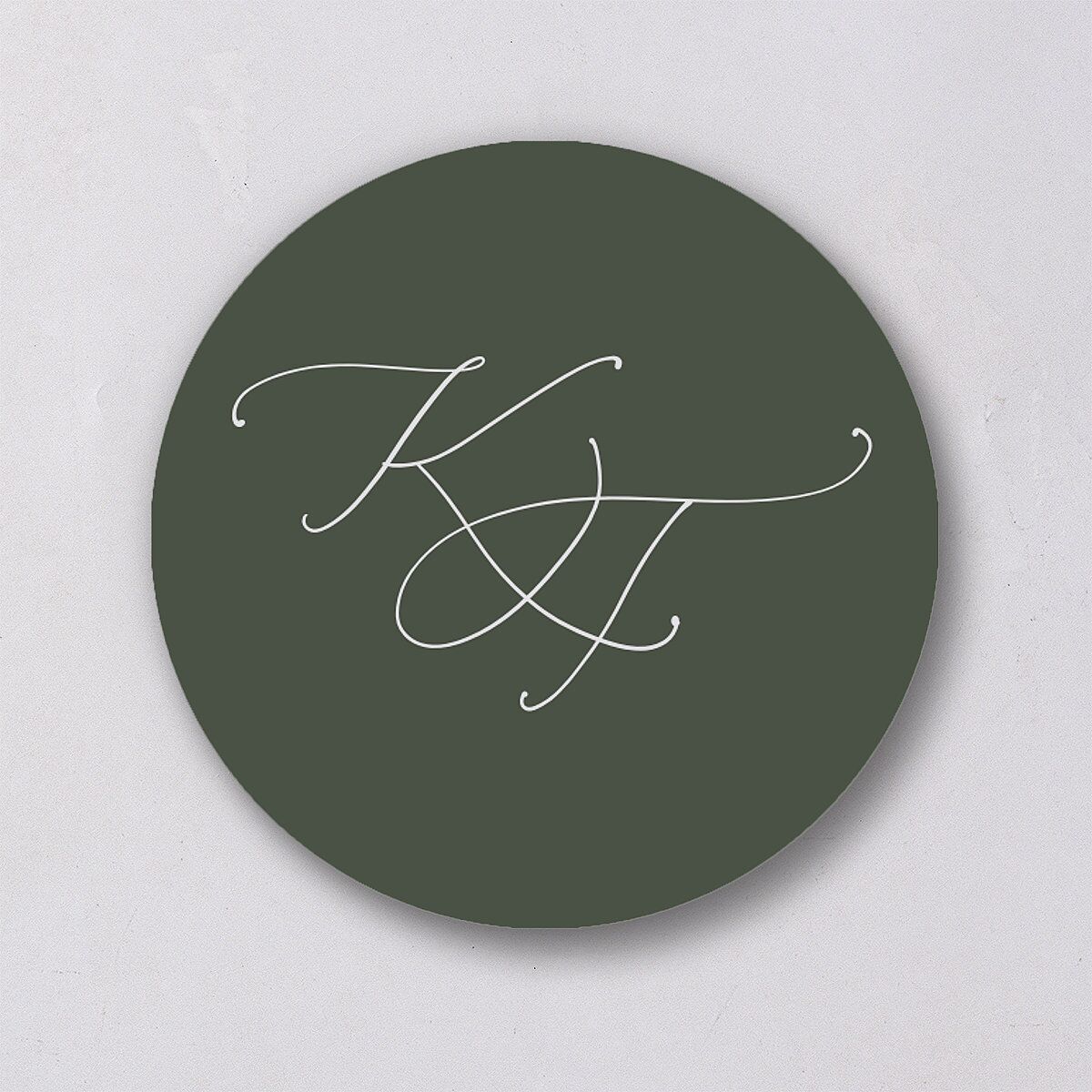 Romantic Photo Wedding Stickers Hunter Green