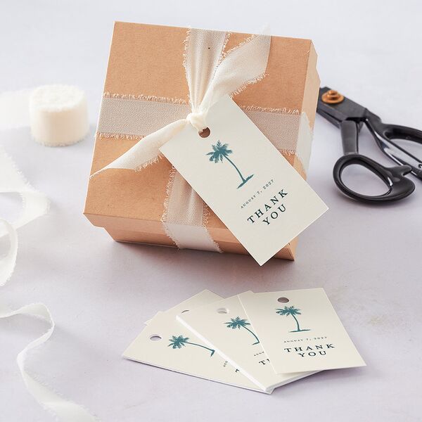 Palm Tree Icon Favor Gift Tags Tide Pool Signature