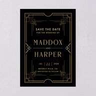 Vintage Hollywood Save The Date Cards Licorice Signature smooth Blank No Standard