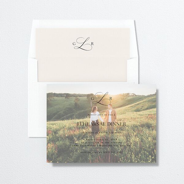 Classic Picture Rehearsal Dinner Invitations Pure White Signature Blank Standard