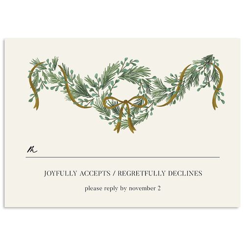 Festive Garland Wedding Response Cards Midnight Signature Standard