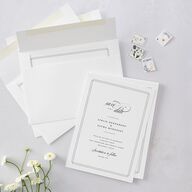 Classic Black Tie Save The Date Cards Pure White Signature smooth Blank No Standard