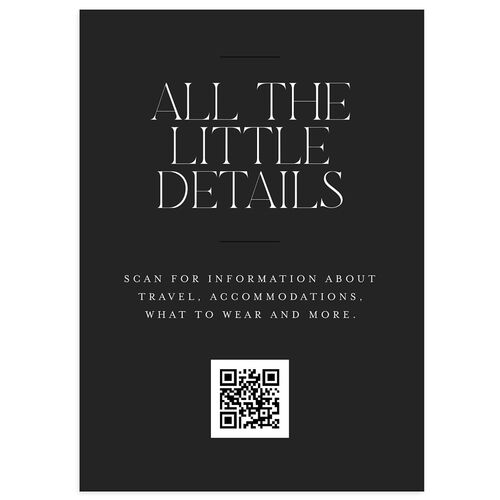 Photo Arch Wedding Event Detail Cards Charcoal Signature Standard