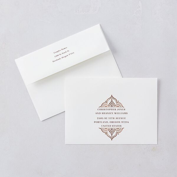Painted Henna Rehearsal Dinner Invitations Chestnut Signature Blank