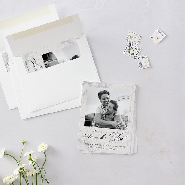 Formal Nautical Save the Date Petite Cards Midnight Signature smooth Blank No Standard