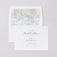 Timeless Script Bridal Shower Invitations Medieval Grey Signature Blank Standard