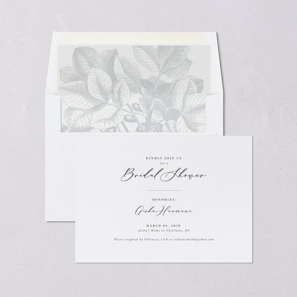 Timeless Script Bridal Shower Invitations Medieval Grey Signature Blank Standard