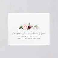 Beloved Floral All-in-One Wedding Invitations Dark Berry Signature Light Both Recipient and Return Addresses No