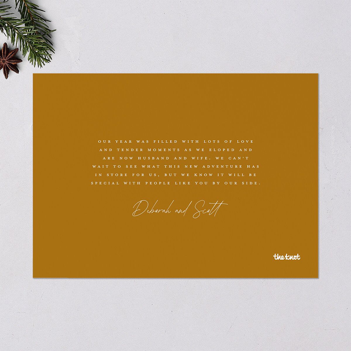 So Very Married Holiday Cards Gold Saddle Signature Blank Standard Landscape