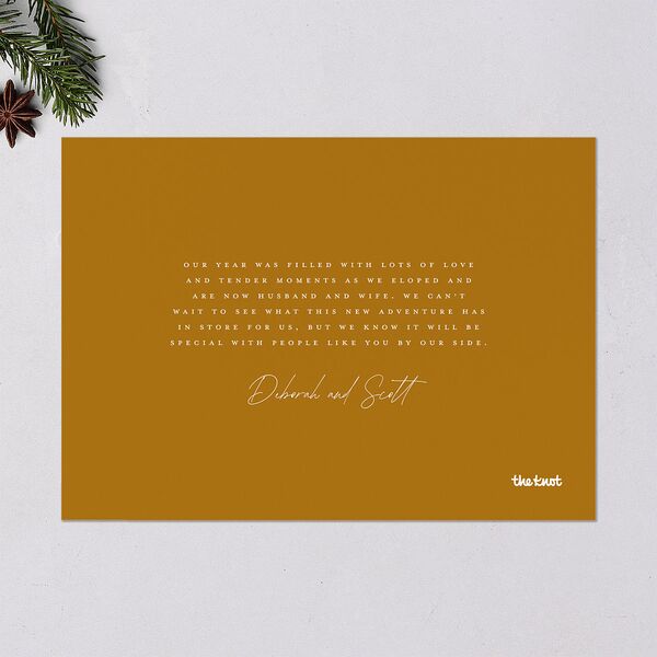 So Very Married Holiday Cards Gold Saddle Signature Blank Standard Landscape