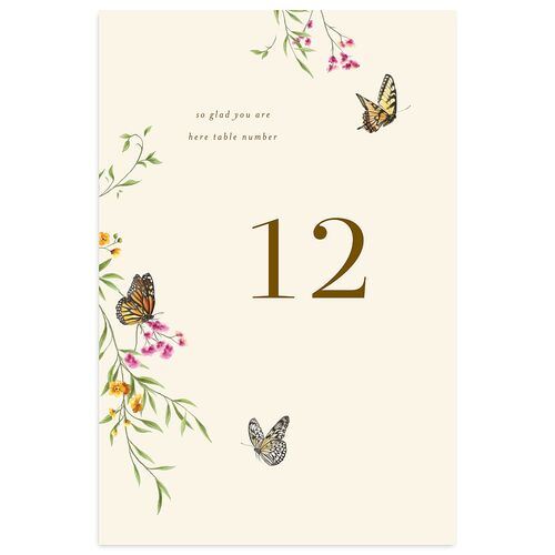 Rustic Butterflies Table Numbers Walnut Signature