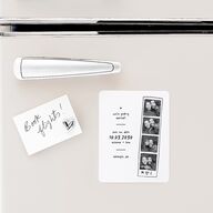 Hand Drawn Photo Strip Save The Date Magnets Pure White Magnet Paper