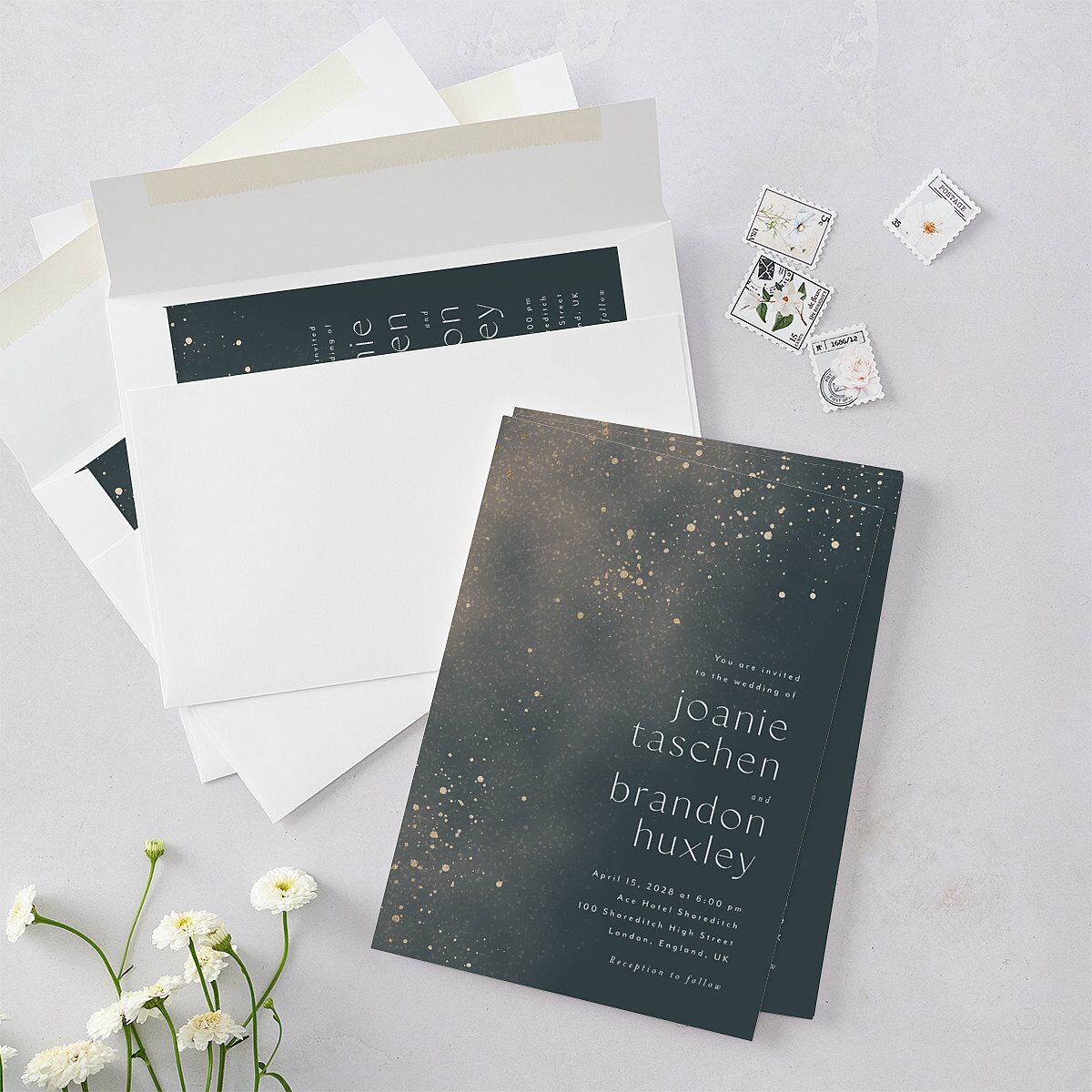Shimmer Dust Wedding Invitations — view 4