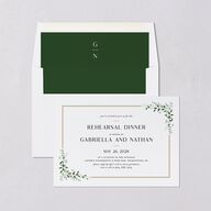Greenery Frame Rehearsal Dinner Invitations Pure White Signature Blank Standard