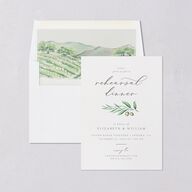 Painted Winery Rehearsal Dinner Invitations Green Apple Signature Blank