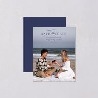 Elegant Lighthouse Save the Date Petite Cards Maritime Signature smooth Blank No Standard
