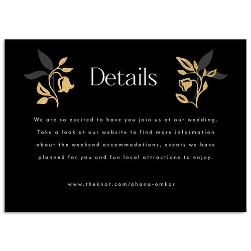 Rustic Nouveau Wedding Enclosure Cards Gold Licorice Signature Standard