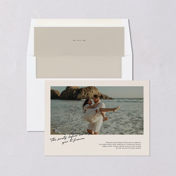 Vintage Film Rehearsal Dinner Invitations Sand Signature Blank Standard