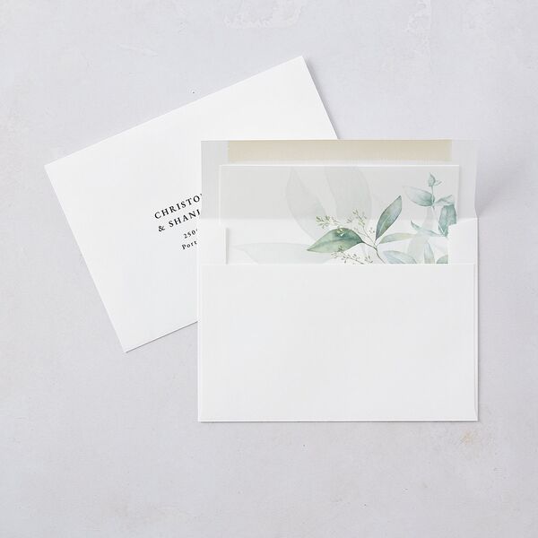 Romantic Greenery Standard Envelope Liners Tide Pool Standard