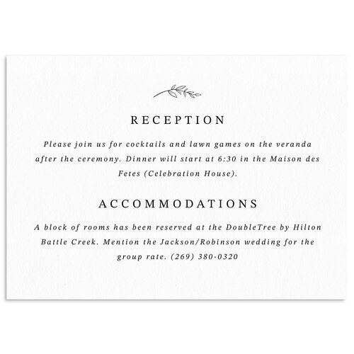 Elegant Garland Crest Wedding Enclosure Cards Pure White Signature Standard