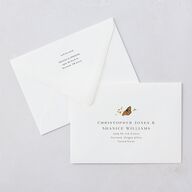 Rustic Butterfly Garden Save The Date Card Euro Envelopes White Pure White Both Recipient and Return Addresses Luxe Signature