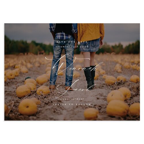 Western Valley Save the Date Cards Chocolate Signature smooth Blank No Standard