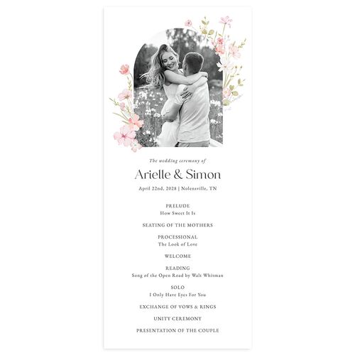 Wildflower Photo Wedding Programs Peony Signature
