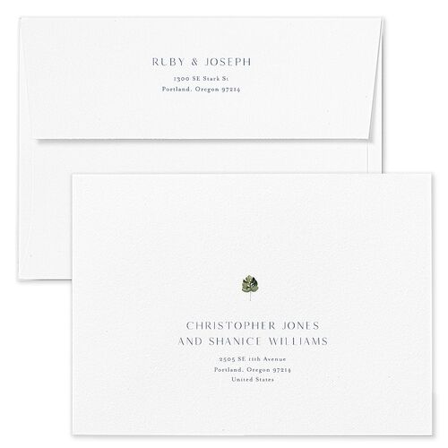 Dainty Monogram Bridal Shower Invitation Envelopes Blue Dusty Blue Return Address Signature Standard
