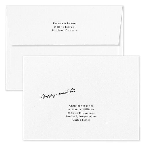 Vintage Film Photo Save The Date Card Envelopes Pure White White Both Recipient and Return Addresses Signature Standard