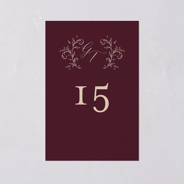 Dark Vintage Fantasy Table Numbers Merlot Signature