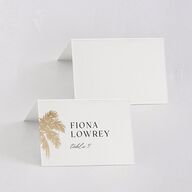 Classic Palm Trees Foil Place Cards Gold Pure White Signature