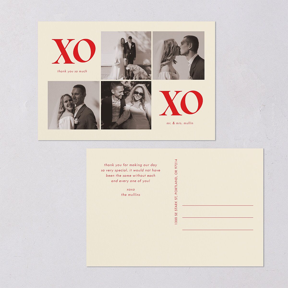 Bold Year Photo Series Thank You Postcards Candy Pink