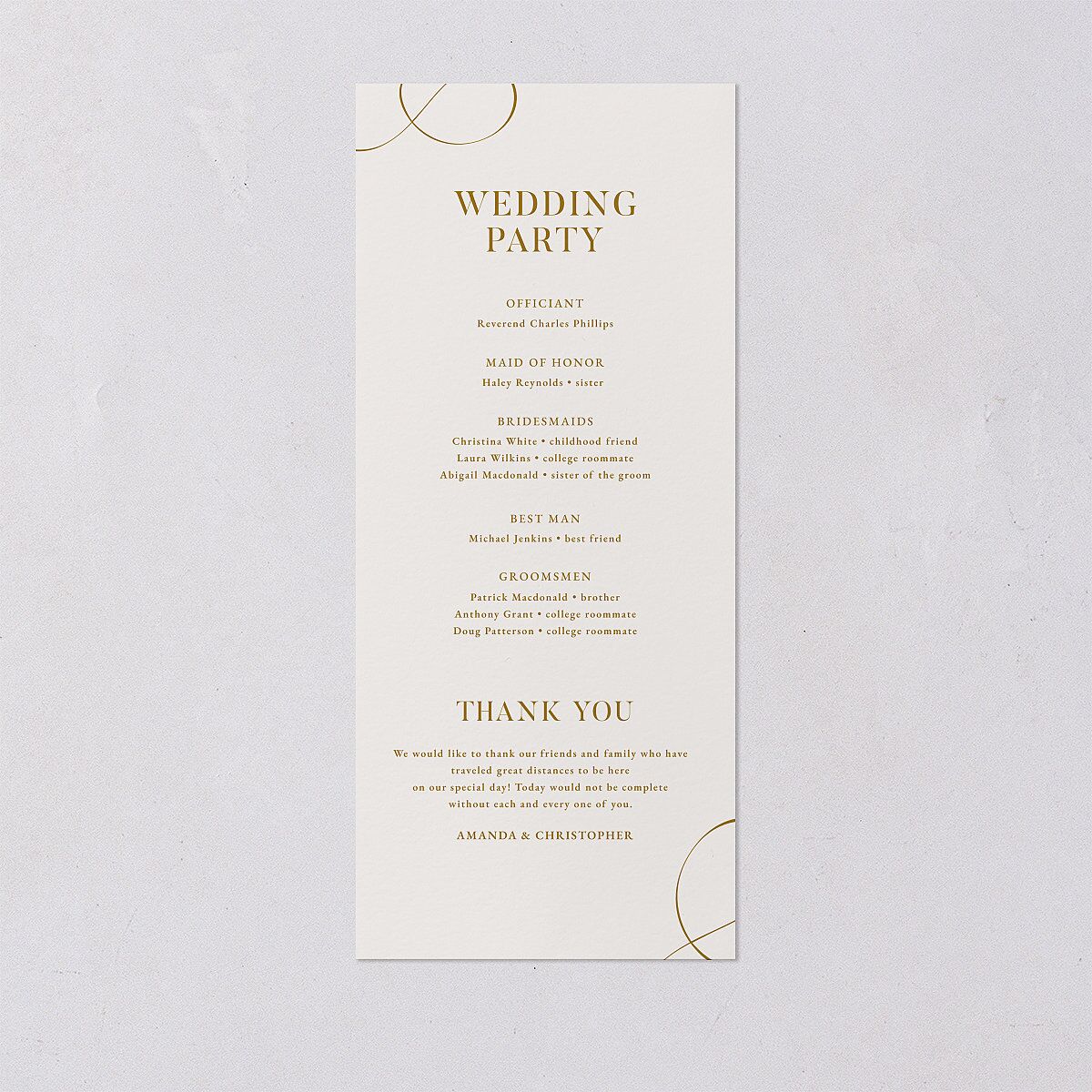 Photo Flourish Wedding Programs Marigold Signature