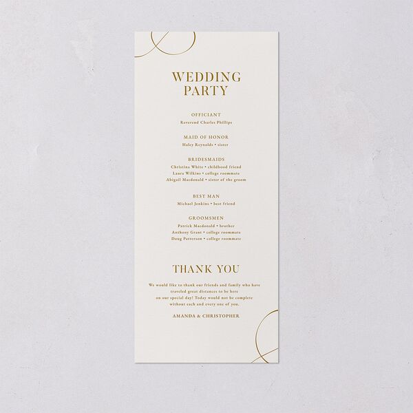 Photo Flourish Wedding Programs Marigold Signature