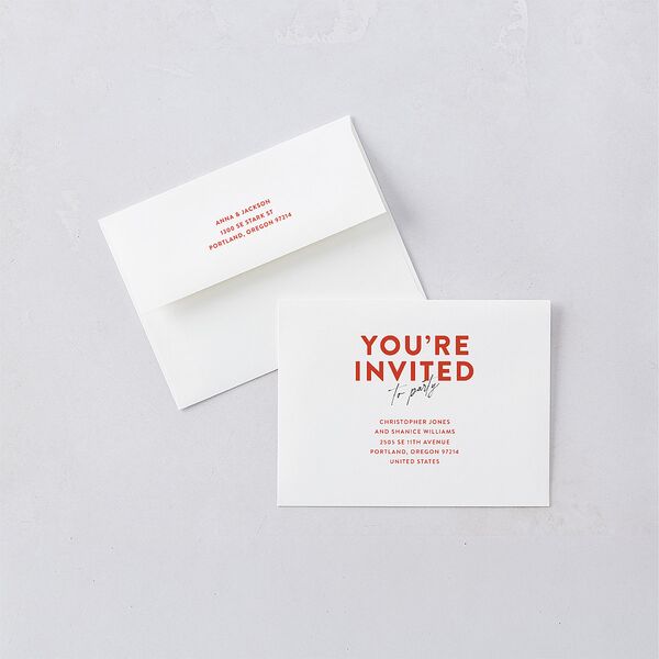 Bold Typography Save the Date Petite Cards Ice Blue Signature smooth Blank No Standard