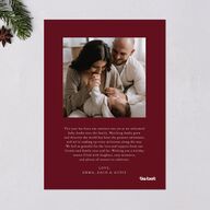 Life is Merrier Calligraphy Photo Holiday Cards Merlot Signature Blank Portrait  Standard