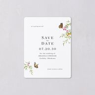 Rustic Butterfly Garden Save The Date Magnets Pure White Magnet Paper