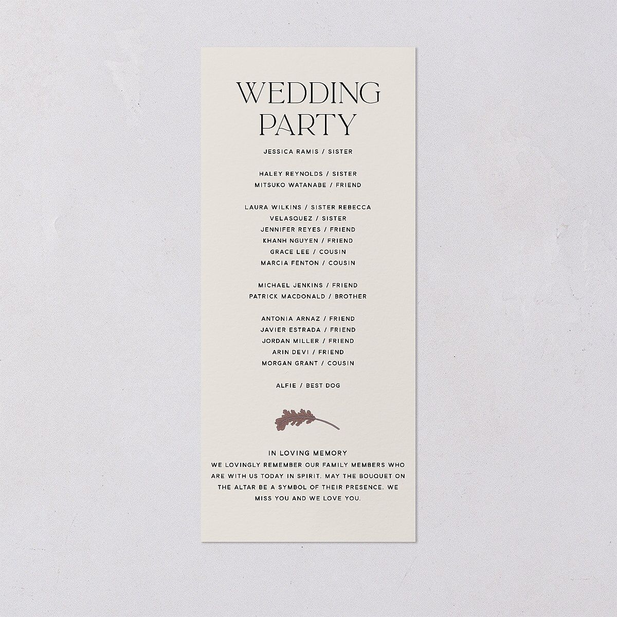 Climbing Leaves Wedding Programs Copper Signature