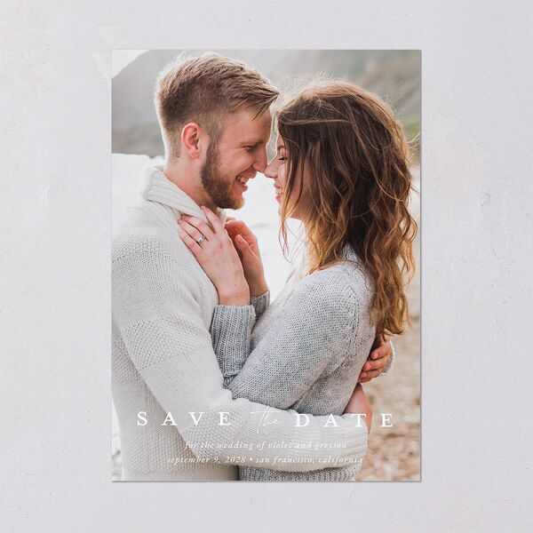 Ethereal Floral Save The Date Cards Sheer Lilac Signature smooth Blank No Standard