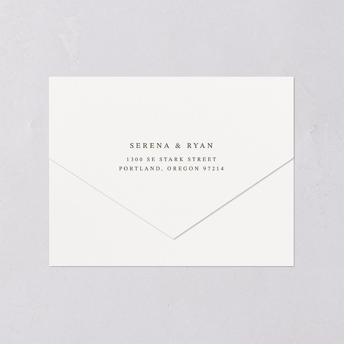 Elegant Garland Crest All-in-One Wedding Invitations Dark Camo Signature Light Both Recipient and Return Addresses No