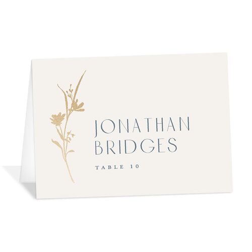Minimal Wildflower Place Cards Gold Ocean Signature