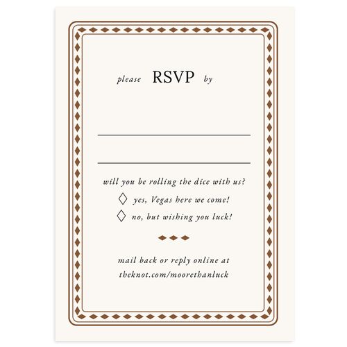 Las Vegas Playing Card Wedding Response Cards Walnut Signature Standard