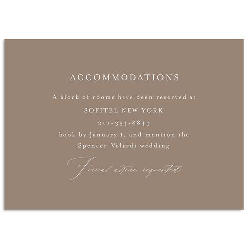 Monogram Slant Wedding Enclosure Cards Fawn Signature Standard