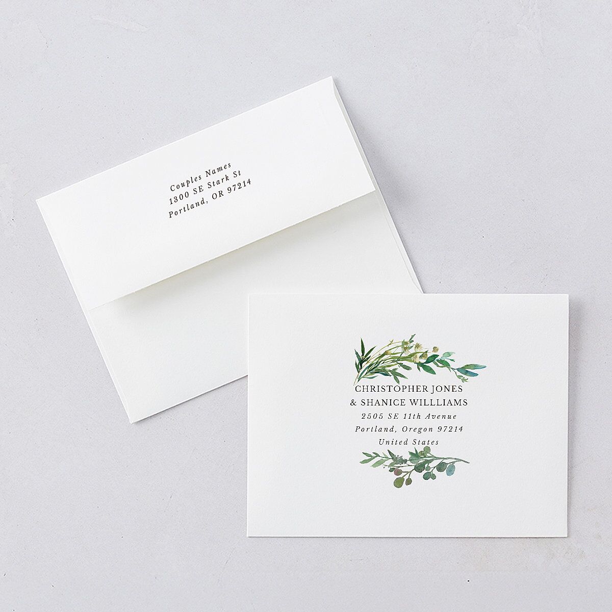 Leafy Hoops Save the Date Magnet Envelopes — view 4